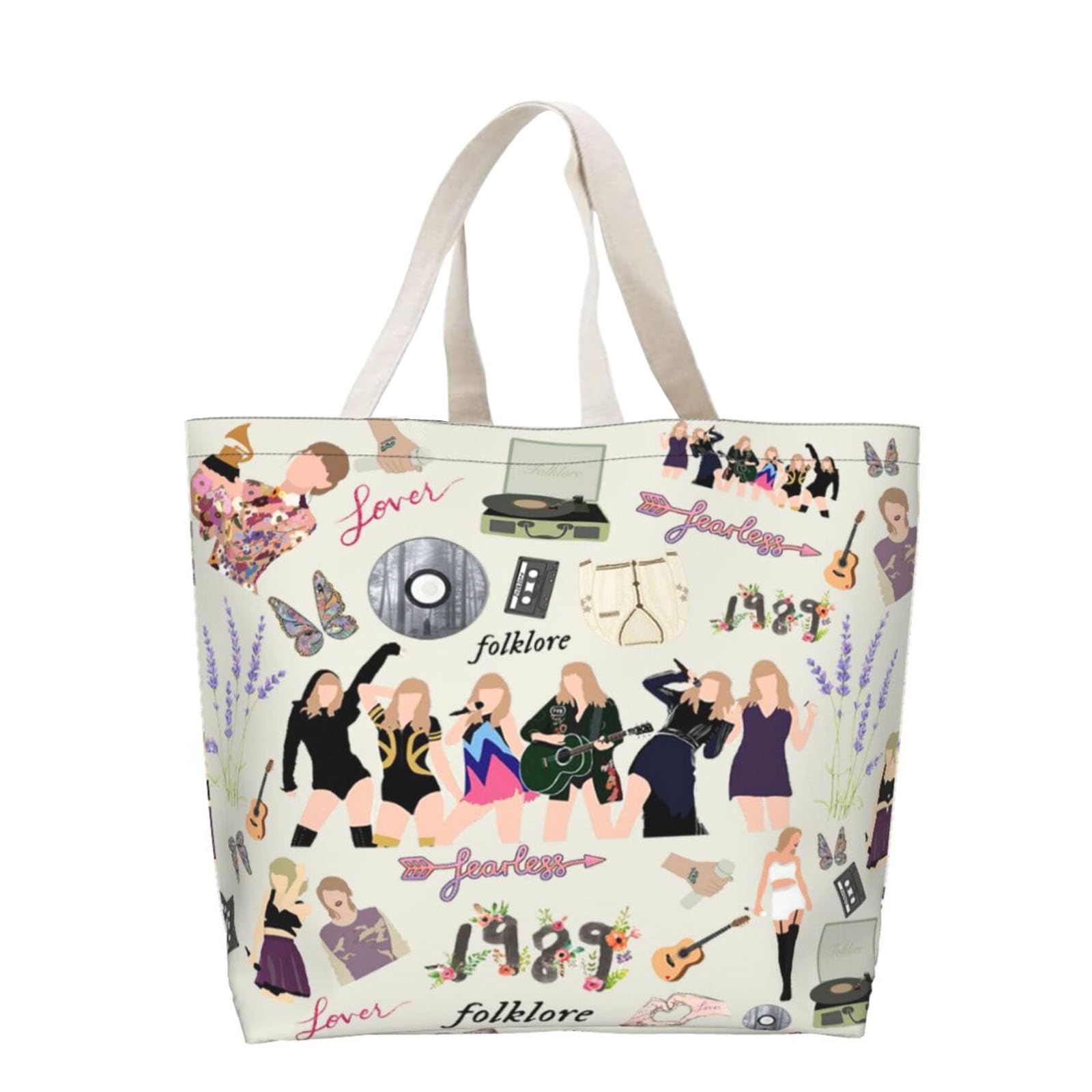 PALAY Girls Tote Bag Taylor Swift Print Canvas Bag Cartoon Picture Print Shopping Bag Zipper Bag Book Bag Taylor Swift Fans Merchandises Gift Tote Bag PALAY Girls Tote Bag Taylor Swift Print Canvas Bag Cartoon Picture Print Shopping Bag Zipper Bag Book Bag Taylor Swift Fans Merchandises Gift Tote Bag